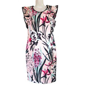 Stunning Tommy Hilfiger Pink Floral Bodycon Dress Size 8
